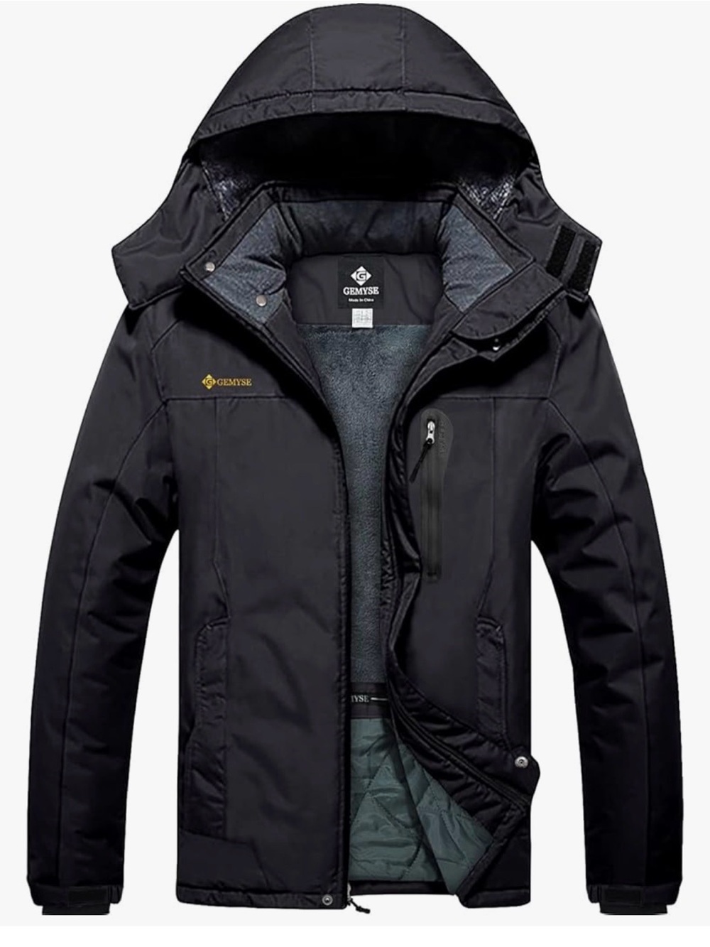 NWT - Gemyse - Men's Black Hooded Ski & Snowboard Jacket